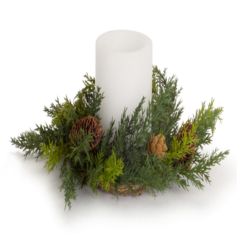 The Holiday Aisle® 3'' H Plastic / Acrylic Tabletop Candle Wreath Wayfair